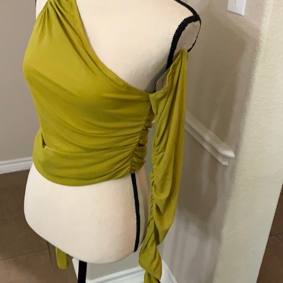 Shein Chartreuse/olive green ruched top Size L - Picture 7 of 17